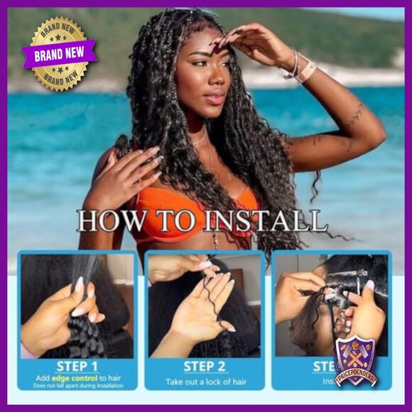 Deep Water Wave Human Hair Extensions, 18 Inch Curly, 100g Boho Braids